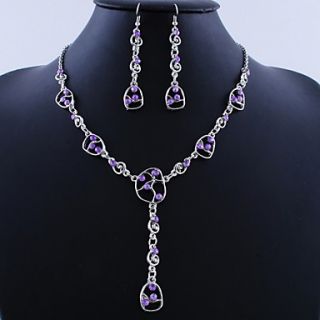 Elegant Alloy with Acrylic Necklace,Earrings Jewelry Set(More Colors)