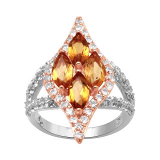 Alexandra Gem Yellow Quartz & White Sapphire Ring, Womens