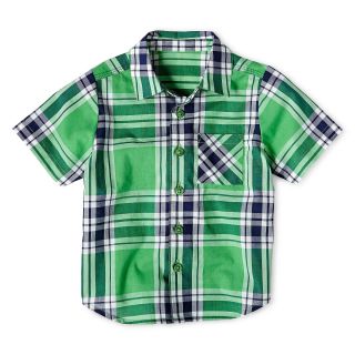 Okie Dokie Plaid Woven Shirt   Boys 12m 6y, Green, Green, Boys