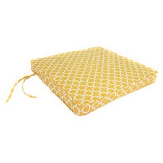 Outdoor Seat Cushion   Yellow/White Geometric 20.5x20.5