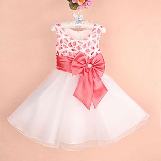 Girls Big Bow Flower Child Party Dress