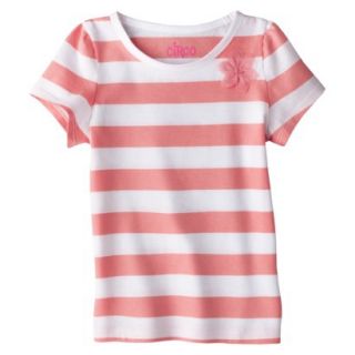 Circo Infant Toddler Girls Short Sleeve Striped Tee   Desert Flower 4T