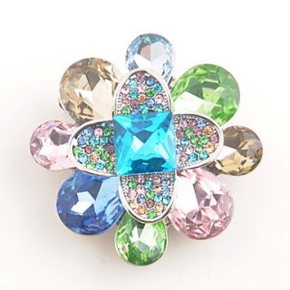 Full Crystal Flower Shaped Womens Brooch(More Colors)