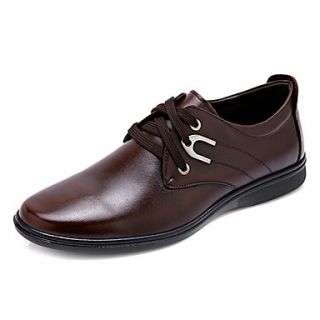 Leather Mens Casual Oxfords with Lace up