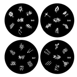 4PCS Nail Art Stamp Stamping Image Template Plate B Series(NO.45 48)