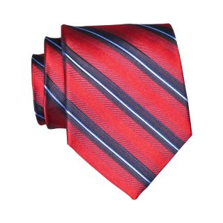 Stafford Harrison Striped Tie, Red, Mens