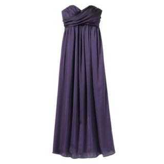 TEVOLIO Womens Satin Strapless Maxi Dress   Shiny Purple   14