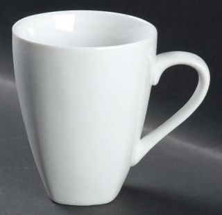 Over And Back Maison Mug, Fine China Dinnerware   All White,Undecorated,Coupe,Sq