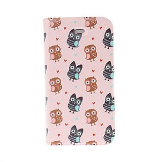 Owl Pattern Leather Case with Stand for iphone 4/4S