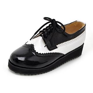 Faux Leather Platform Heel Creepers Oxfords Shoes With Split Joint (More Colors)