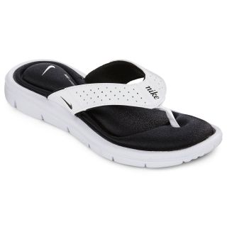 Nike Womens Comfort Thong Sandals, Black/White