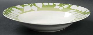 222 Fifth (PTS) Twilight Green Soup/Cereal Bowl, Fine China Dinnerware   White L