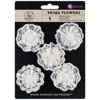 Adelynn Fabric Lace Flowers W/pearls 2 5/pkg absolute