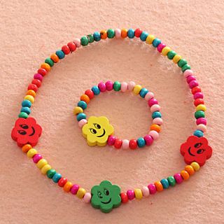 Girls Plum Blossom Jewelry Set(NecklaceBracelet)(Random Color)