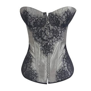 Womens Sexy Strapless Bandeau Lace Corset
