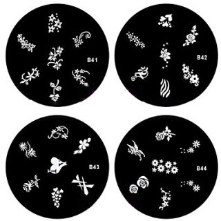 4PCS Nail Art Stamp Stamping Image Template Plate B Series(NO.41 44)