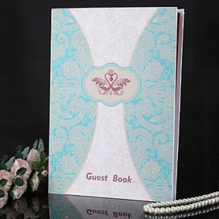 Double Swan Wedding Guest Book With Rhinestone