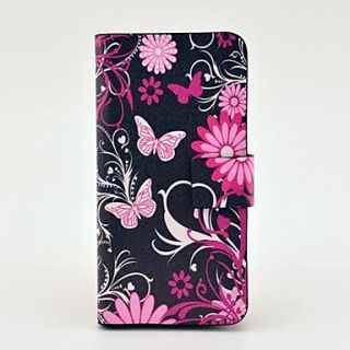 Colorful Butterfly Pattern PU Leather Case with Magnetic Snap and Card Slot for Samsung Galaxy S4 mini I9190