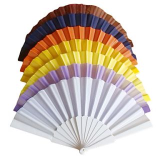 Solid Color Polypropylene Fiber Hand Fan   Set of 4 (More Colors)