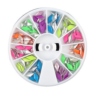 1PCS Wheel Colorful Diamond Shape Rivet Nail Decorations