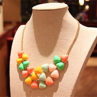 Daphne Cute Korean Style Triangle Colored Acrylic Gemstone Necklace(Screen Color)