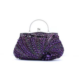 Kaunis WomenS Fashion Handmade Beaded Bag(Purple)