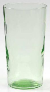 Federal Glass  Thumbprint Green 12 Oz Flat Tumbler   Green, Depression Glass