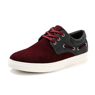 Mens Suede Flat Heel Comfort Sneaker Shoes With Lace up(More Colors)