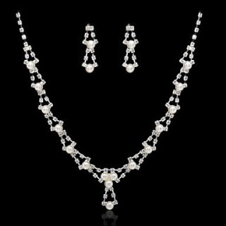 Gorgeous Alloy Silver With RhinestonePearl Bridal Jewelry Set(Including Necklace,Earrings)