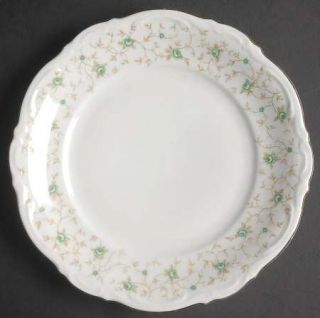 Mitterteich Lady Patricia Salad Plate, Fine China Dinnerware   Small Green Roses