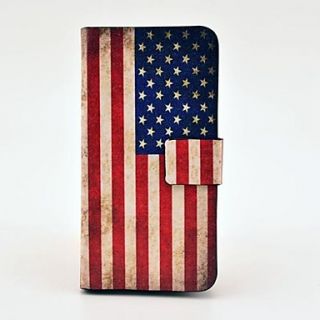 Vintage US Flag Pattern PU Leather Case with Magnetic Snap and Card Slot for Samsung Galaxy S4 mini I9190