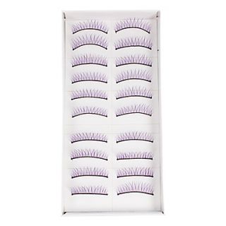 10Pcs False Eyelashes(Purple)