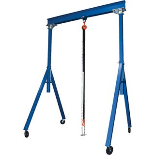 Vestil Steel Gantry Crane   Adjustable Height, 6000 Lb. Capacity, 10ft.L x 8in.