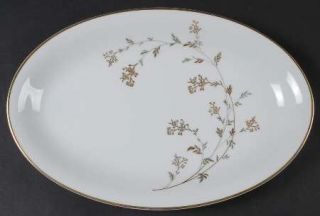 Noritake Florence (Coupe) 12 Oval Serving Platter, Fine China Dinnerware   Gree
