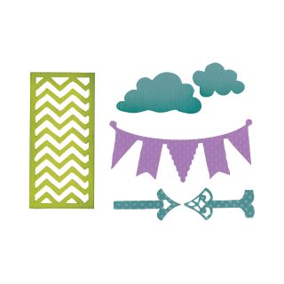 SIZZIX Thinlits Die, 6 pk. Arrows/ Banners/ Chevrons & Clouds