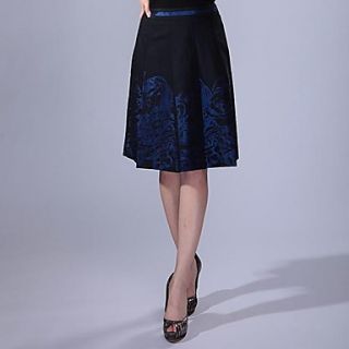 Cerel Elegant Print Vintage Midi Skirt
