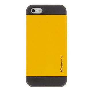Simple Design 2 in 1 Mental Case with Silicone Inside Cover for iPhone 5/5S (Assorted Colors)