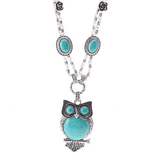 The Owl Turquoise Silver Necklace