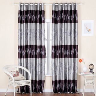 (One Pair) Traditional Embroidery Floral Room Darkening Curtain