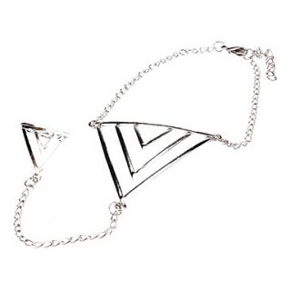 WMQ  Punk Metal Geometric Triangle Ring Bracelet