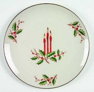 Fine Arts Christmas (Coupe) Dinner Plate, Fine China Dinnerware   Red Candles,Ho