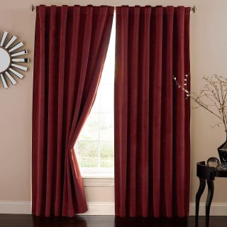 Absolute Zero Rod Pocket/Back Tab Blackout Home Theater Curtain, Red