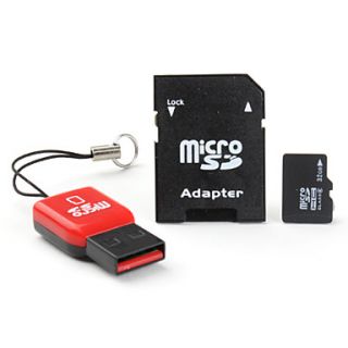 32GB Micro SD/TF SDHC Memory Card with USB MicroSD Reader and MicroSD Adapter