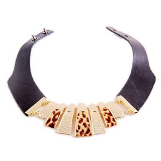 Leopard original single exaggerated widening irregular cortical collar necklace N596