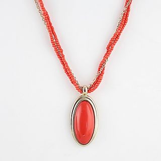 Kayshine Womens Personalized Fashion Red Alloy Gemstone Teardrop Pendant Necklace And Earrings Set