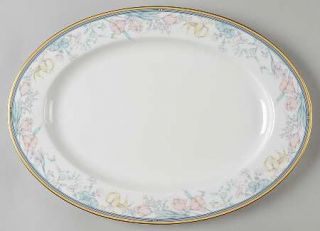 Mikasa Friendship Garden 15 Oval Serving Platter, Fine China Dinnerware   Bone