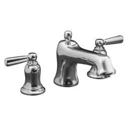 Kohler K t10592 4 cp Polished Chrome Bancroft Deck mount Bath Faucet Trim With Metal Lever Handles, Valve Not Included
