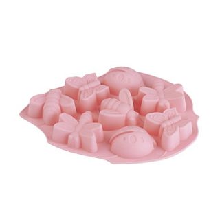 8 Cavity Insect Shaped Cake Molds, Silicon W19cm x L25cm x H2cm