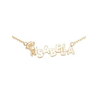 Girls Dora Personalized Name Necklace, Yellow, Girls
