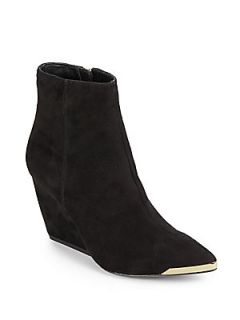 Nadia Suede Wedge Ankle Boots   Black